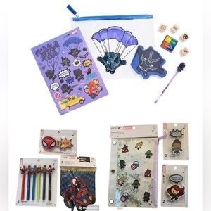 NWT marvel yoobi bundle lot pencils erasers holders